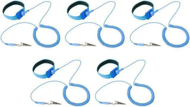 Main image of Kingwin Anti Static Wrist Strap 5 Pack Blue, Adjustable ESD Wrist Band Fits Your Wrist Comfortably. Grounding Bracelet to Protect Your PC Computer or Electronics from Static Electricity