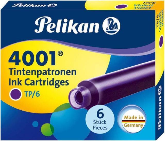 Pelikan 4001 TP/6 Ink Cartridges for Fountain Pens, Violet, 0.8ml, 6 Pack  (301697) 