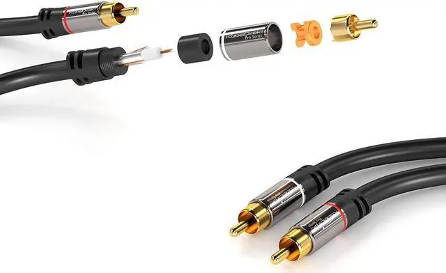 Alt view image 5 of 7 - KabelDirekt RCA Stereo Cable/Cord (3 ft/feet short, Dual 2 x RCA Male to 2 x RCA Male Audio Cable, Digital & Analogue, Double-Shielded, PRO Series) supports (Amplifiers, AV Receivers, Hi-Fi)