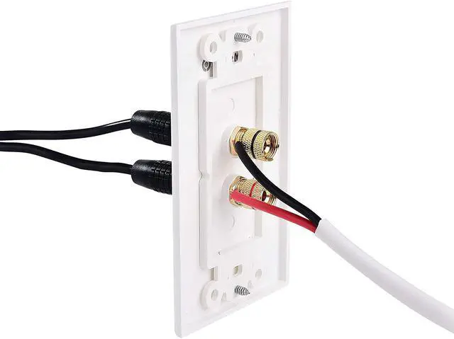 Alt view image 7 of 7 - Cable Matters 2-Pack Speaker Wire Wall Plate (Speaker Wall Plate/Banana Plug Wall Plate) for 1 Speaker in White