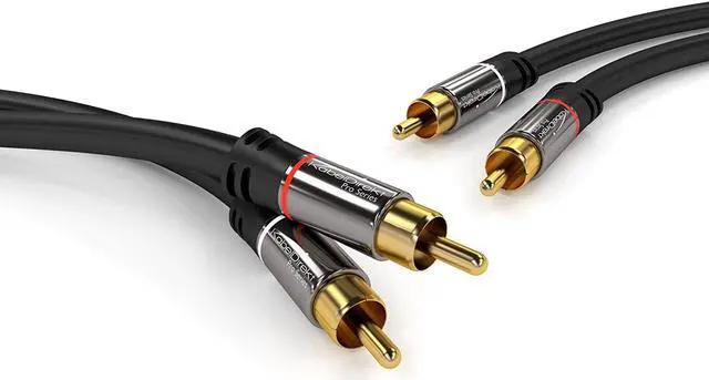 Alt view image 3 of 7 - KabelDirekt RCA Stereo Cable/Cord (3 ft/feet short, Dual 2 x RCA Male to 2 x RCA Male Audio Cable, Digital & Analogue, Double-Shielded, PRO Series) supports (Amplifiers, AV Receivers, Hi-Fi)