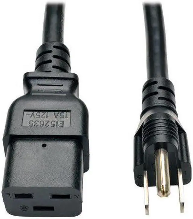 Alt view image 4 of 10 - Tripp Lite Model P034-008 8 ft. Heavy-Duty Power Adapter Cord, 15A, 14AWG (IEC-320-C19 to NEMA 5-15P), 8-ft