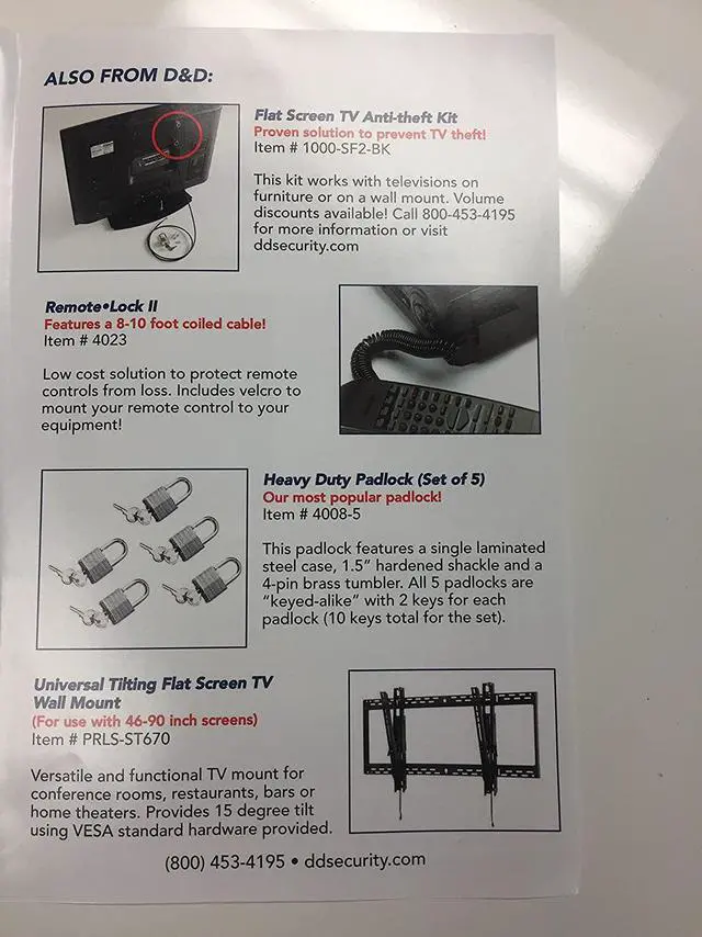 Alt view image 6 of 7 - Remote Keeper - TV Remote Control Security Cable Lock Kit that prevents loss or theft of your remote control - Attaches & secures your remote to your TV, DVD & VCR.