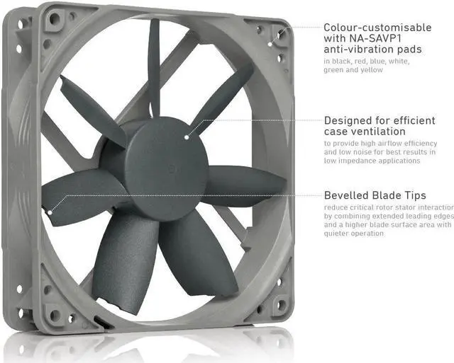 Alt view image 7 of 7 - Noctua NF-S12B redux-1200 PWM Fan (120x120x25mm 4-pin, 1200rpm max)