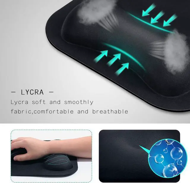 Alt view image 5 of 7 - Gimars Large Smooth Superfine Fibre Memory Foam Ergonomic Mouse Pad Wrist Rest Support - Mousepad with Nonslip Base for Laptop, Computer, Gaming & Office - Comfortable for Easy Typing & Pain Relief