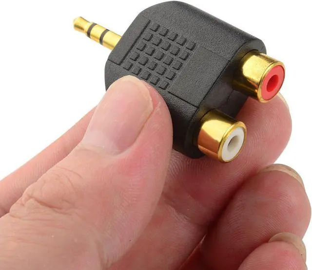 Alt view image 5 of 6 - (2-Pack) Gold Plated 3.5mm Stereo to 2-RCA Male to Female Audio Splitter, Dual RCA Jack Adapter