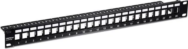 Main image of TRENDnet 24-Port Blank Keystone 1U Patch Panel, Cat5, Cat5e, Cat6, Cat6A, UTP, 19” Rackmount Design, TC-KP24