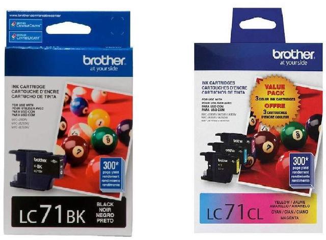 Main image of Brother LC71 Ink Cartridge (Black, Cyan, Magenta, Yellow, 4-Pack) in Retail Packaging