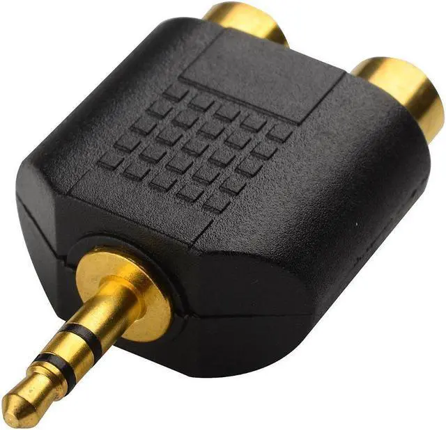 Alt view image 3 of 6 - (2-Pack) Gold Plated 3.5mm Stereo to 2-RCA Male to Female Audio Splitter, Dual RCA Jack Adapter