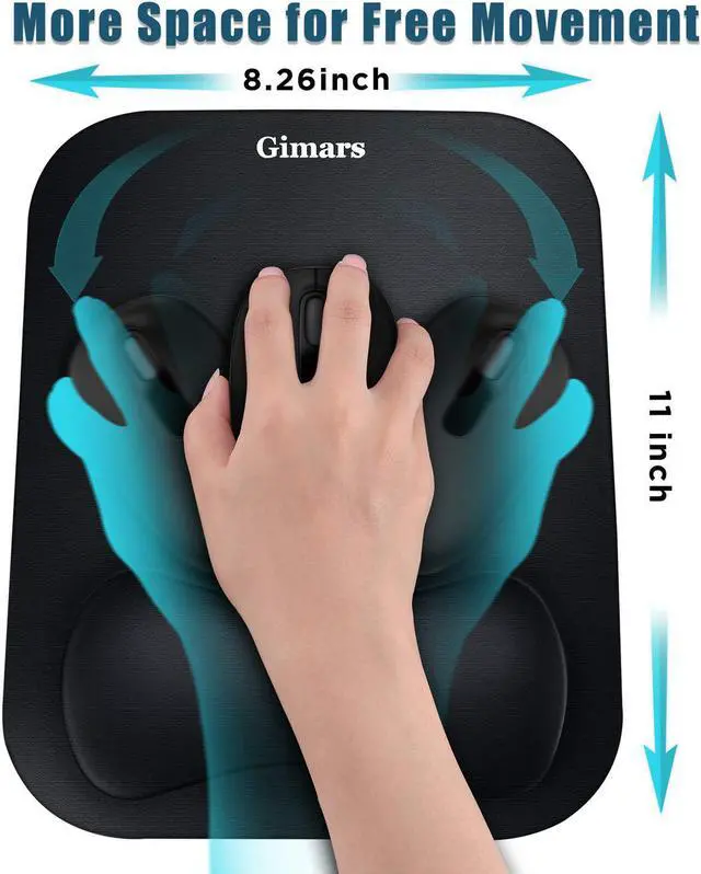 Alt view image 3 of 7 - Gimars Large Smooth Superfine Fibre Memory Foam Ergonomic Mouse Pad Wrist Rest Support - Mousepad with Nonslip Base for Laptop, Computer, Gaming & Office - Comfortable for Easy Typing & Pain Relief