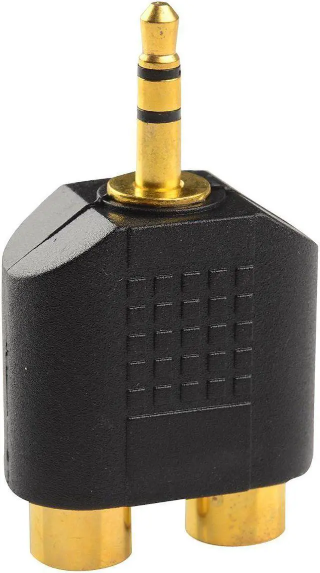Alt view image 2 of 6 - (2-Pack) Gold Plated 3.5mm Stereo to 2-RCA Male to Female Audio Splitter, Dual RCA Jack Adapter