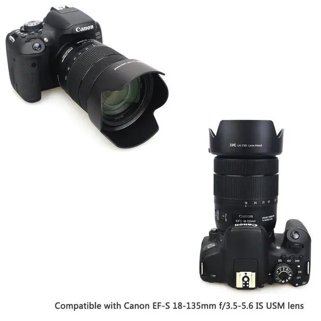 Alt view image 2 of 7 - JJC Bayonet Dedicated Lens Hood for Canon EF-S 18-135mm f/3.5-5.6 IS USM Lens on Canon EOS 80D 77D 60D, Replaces Canon EW-73D OEM Lens Hood