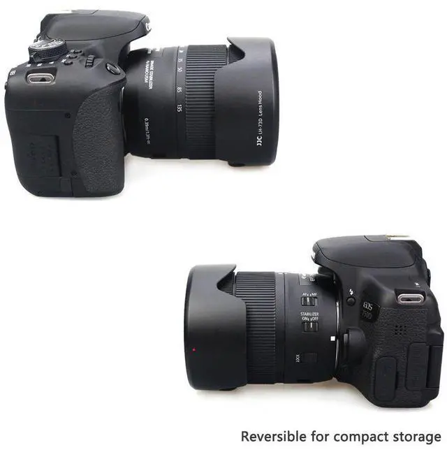Alt view image 5 of 7 - JJC Bayonet Dedicated Lens Hood for Canon EF-S 18-135mm f/3.5-5.6 IS USM Lens on Canon EOS 80D 77D 60D, Replaces Canon EW-73D OEM Lens Hood