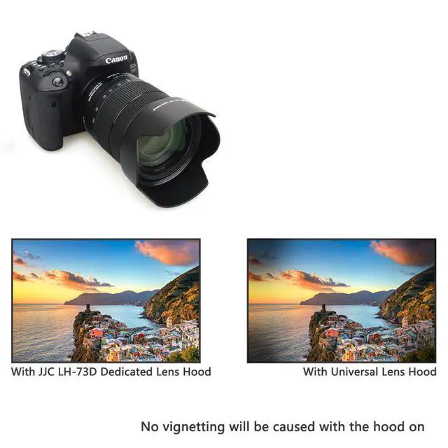 Alt view image 6 of 7 - JJC Bayonet Dedicated Lens Hood for Canon EF-S 18-135mm f/3.5-5.6 IS USM Lens on Canon EOS 80D 77D 60D, Replaces Canon EW-73D OEM Lens Hood