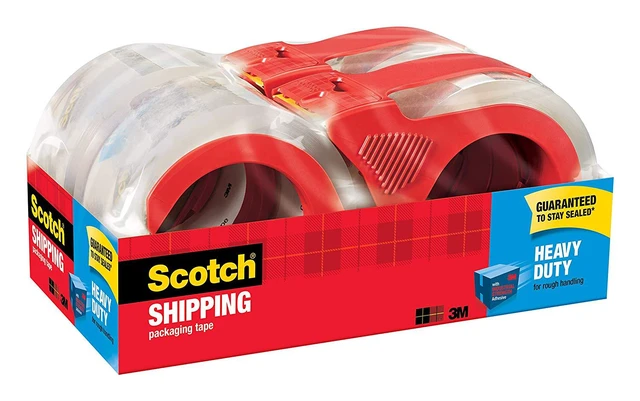 Alt view image 5 of 5 - Scotch Heavy Duty Shipping Packaging Tape with Refillable Dispensers, 3" Core, 1.88" x 54.6 yd, 4 Pack (3850-4RD)