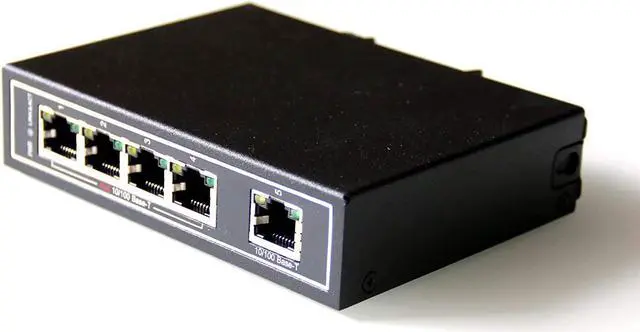 Alt view image 4 of 7 - WIWAV WDH-5ET-POE 10/100Mbps Unmanaged 5-Port PoE Industrial Ethernet Switches with DIN Rail/Wall-Mount (Fanless-30??~75??)