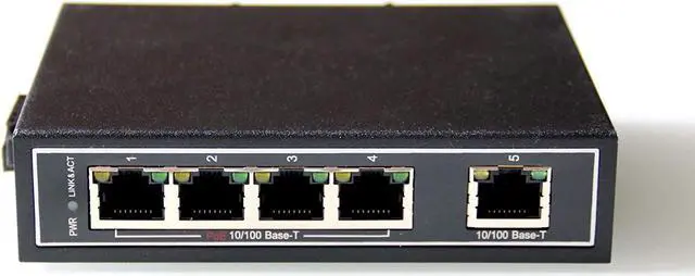 Main image of WIWAV WDH-5ET-POE 10/100Mbps Unmanaged 5-Port PoE Industrial Ethernet Switches with DIN Rail/Wall-Mount (Fanless-30??~75??)