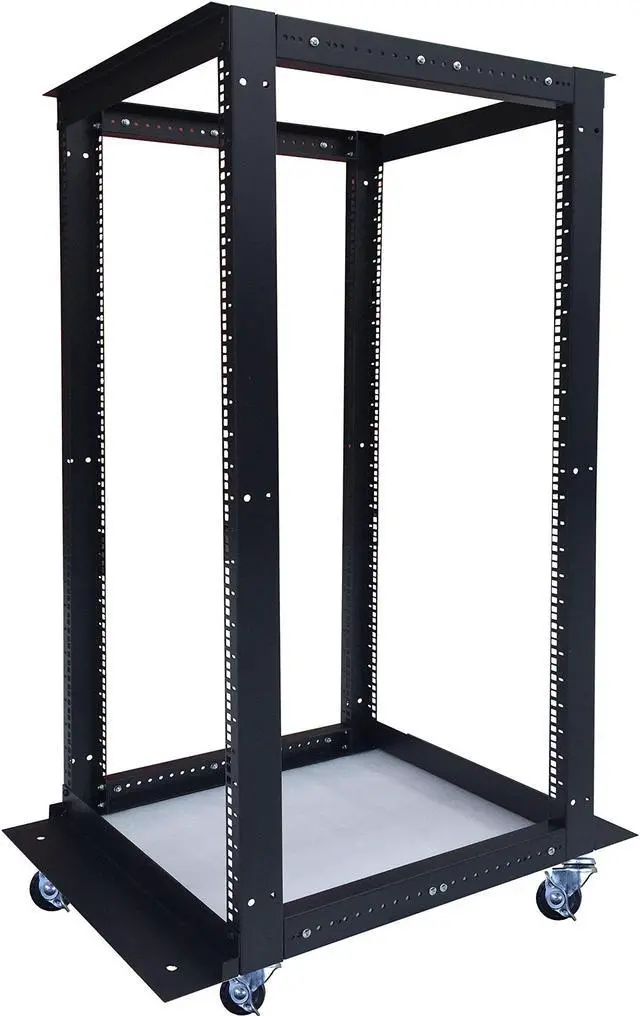 Alt view image 8 of 14 - 18U  4 Post Open Frame 19" Network Server Rack Cabinet Adjustable Depth 24"-37" FITS MOST SERVER EQUIPMENT
