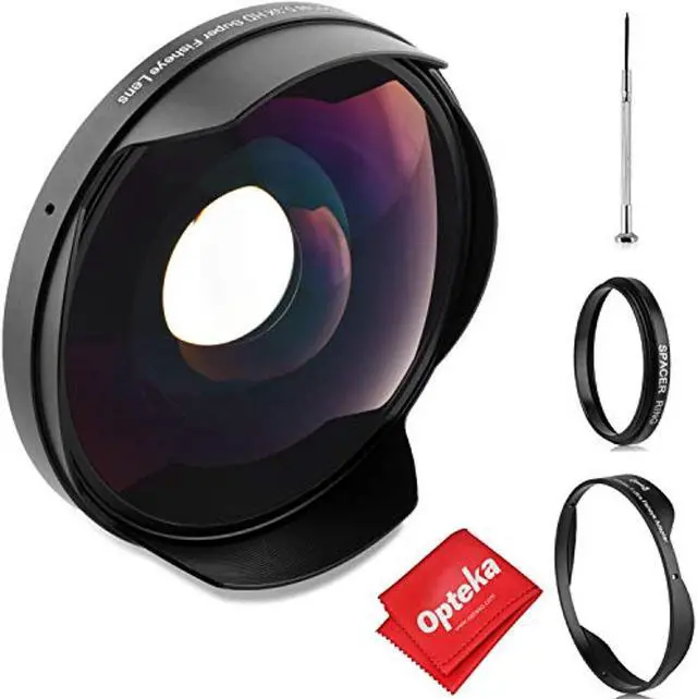 Alt view image 8 of 8 - Opteka Titanium Series 0.3X HD Ultra Wide Fisheye Lens for Canon, Sony Camcorders with 58mm Threads