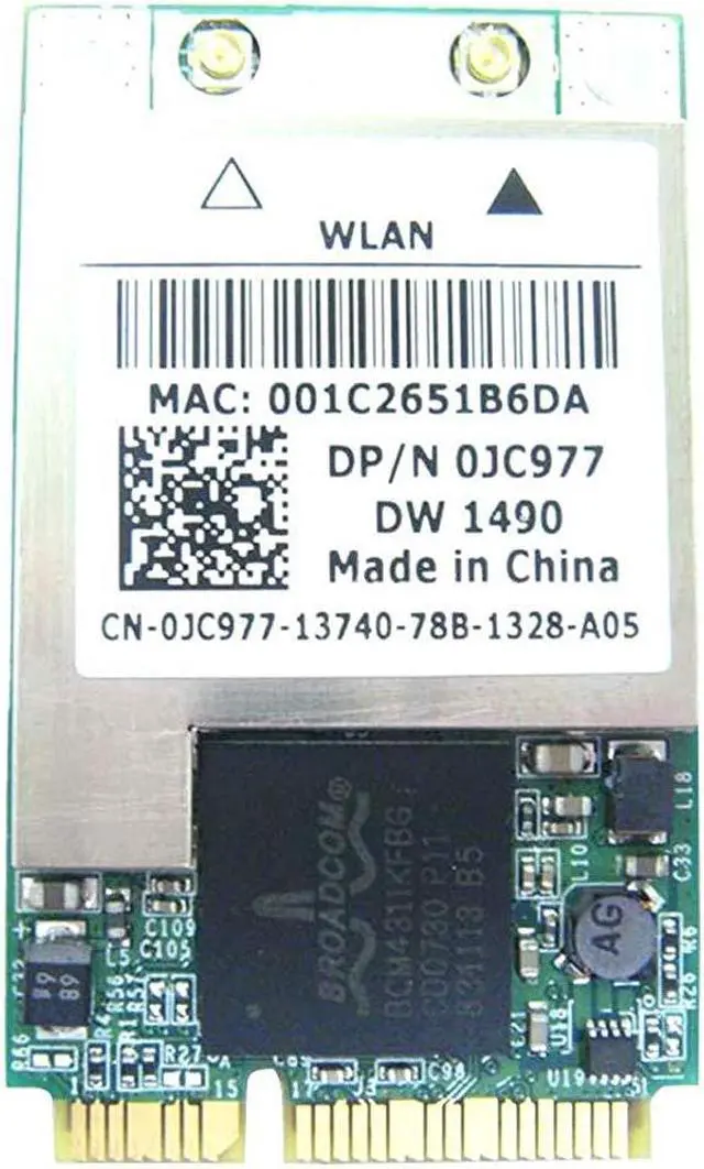 Alt view image 2 of 3 - BroadCom BCM94311MCAG BCM4311 DW1490 Mini PCI-e JC977 WLAN WIFI Card for Dell