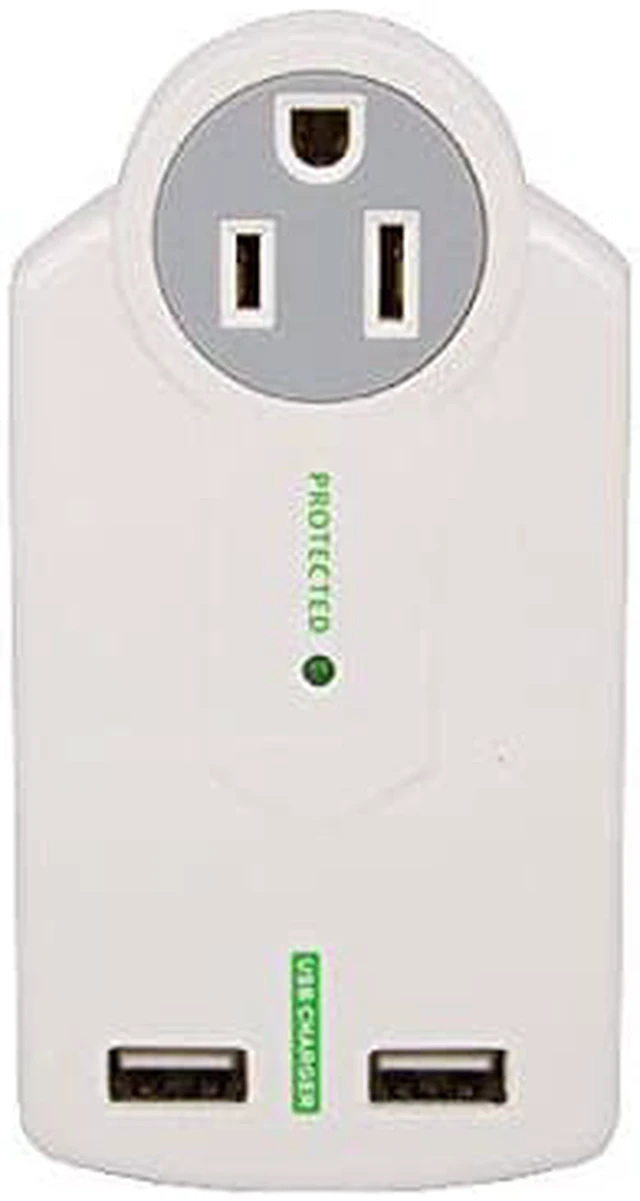 Main image of Cable Leader 3 AC Outlet Surge Protector Wall Tap with 2 USB Ports