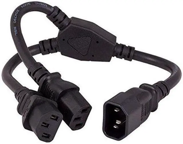 Alt view image 4 of 5 - Cable Leader 14 inches Power Extension Cord Splitter Cable 16 AWG IEC320 C14 to IEC320 C13 x 2
