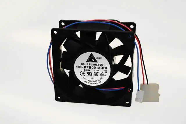 Main image of Delta Electronics PFB0912DHE-F00 92x92x38mm Cooling Fan, 175.03 CFM, 8000 RPM, 66.5 dBA, 3.72A (Max), 46.21 air pre., 4+3-pin power & TAC connector