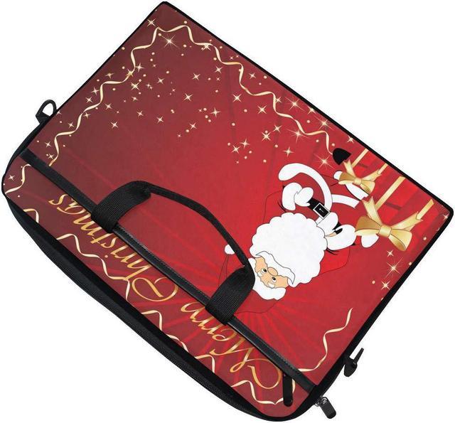 for Her Him ALAZA Merry Christmas Santa Claus Winter Snowflake 15 inch Laptop Case Shoulder Bag Crossbody Briefcase Messenger Sleeve for Women Men Girls Boys with Shoulder Strap Handle 