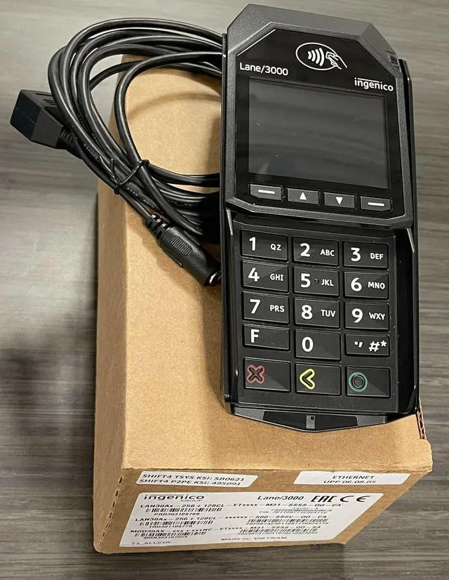 Alt view image 2 of 3 - Ingenico Lane/3000 PIN Pad Credi Card Machine Terminal LAN300-USPHX01A PRD30310878A