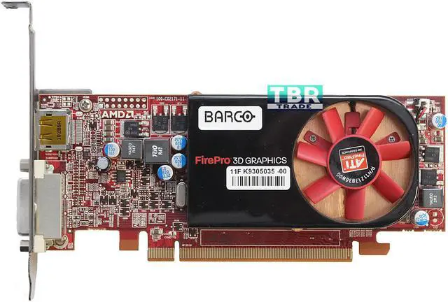 Alt view image 3 of 5 - Barco MXRT-2400 FirePro Graphic Card - 512 MB DDR3 SDRAM - PCI Express 2.0 x16 - Low-profile - Single Slot Space Required