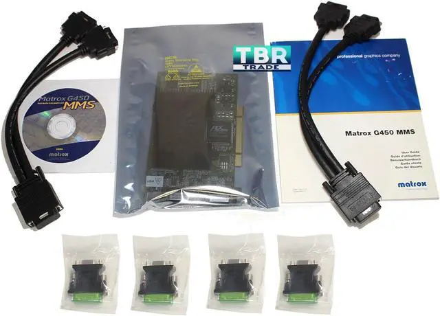 Alt view image 2 of 4 - Matrox G45X4QUAD-B G450 Video Graphics Card X4 PCI 2x LFH60 4xDVI Digital