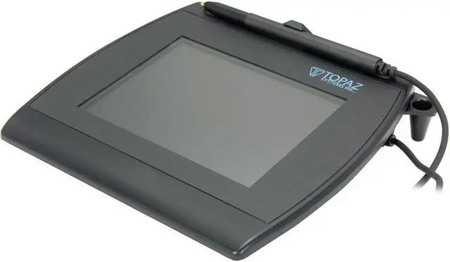 Alt view image 3 of 3 - Topaz SignatureGem LCD 4x5 T-LBK766 Series Dual Serial/USB BackLit T-LBK766-BHSB-R Signature Capture Pad