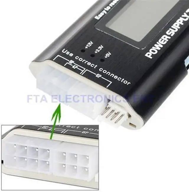 Alt view image 5 of 7 - 20 / 24 Pin PC ITX ATX BTX SATA LCD Computer Current Power Supply Voltage Tester