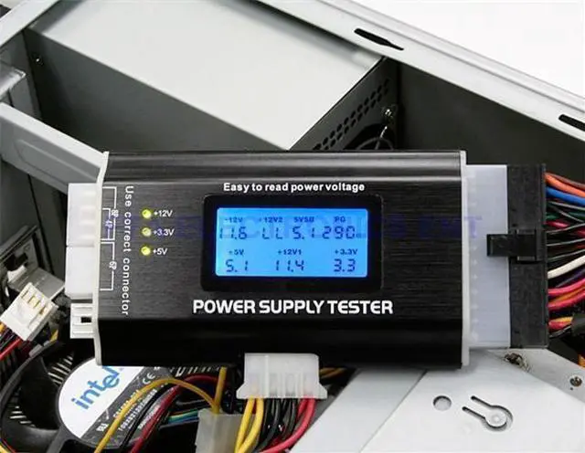 Alt view image 6 of 7 - 20 / 24 Pin PC ITX ATX BTX SATA LCD Computer Current Power Supply Voltage Tester