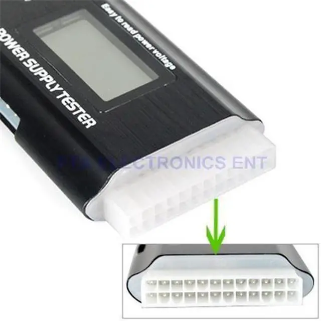 Alt view image 4 of 7 - 20 / 24 Pin PC ITX ATX BTX SATA LCD Computer Current Power Supply Voltage Tester