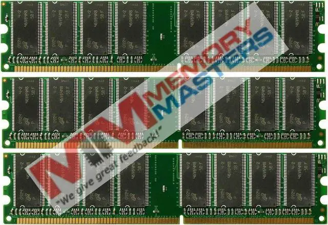 Main image of MemoryMasters NEW DDR PC3200 3GB 3X1GB 400 DESKTOP LOW DENSITY MEMORY