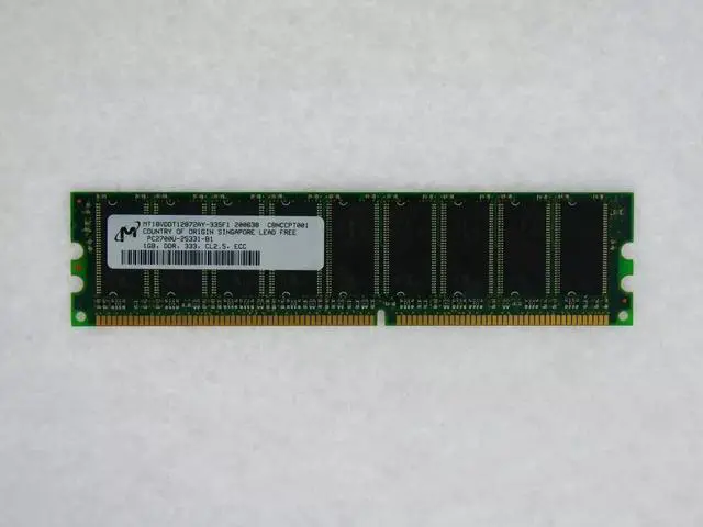 Main image of 1GB 184p PC2700 CL2.5 18c 64x8 DDR333 MT18VDDT12872AY-335F1 2Rx8 2.5V ECC UDIMM (MemoryMasters)