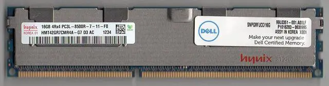 Main image of HYNIX HMT42GR7CMR4A-G7 PC3L-8500R DDR3 1066 16GB ECC REG 4RX4 (FOR SERVER ONLY)