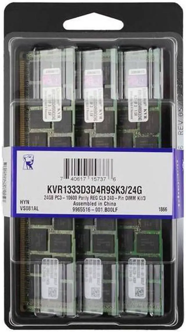 Alt view image 2 of 2 - Kingston KVR1333D3D4R9SK3/24G ValueRAM 24GB DDR3 SDRAM Memory Module