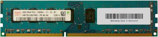 Main image of Hynix 4GB 240-Pin DDR3 SDRAM DDR3 1600 (PC3 12800) Desktop Memory Model HMT351U6EFR8C-PB