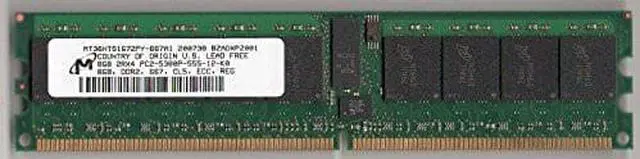 Alt view image 2 of 3 - Micron Mt36hts1g72py-667A1  8Gb 667Mhz Pc25300 Cl5 Ecc Registered Dual Rank Ddr2 Sdram 240Pin Dimm Hynix Memory