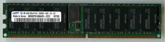 Main image of SAMSUNG M393T5168AZ0-CCC PC2-3200 DDR2 400 4GB ECC REG 2RX4 (FOR SERVER ONLY)