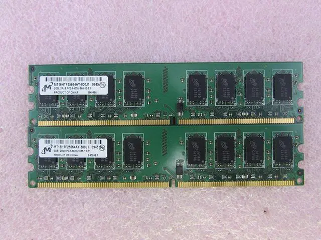Main image of Micron MT16HTF25664AY-800J1 4GB 2 x 2G PC2-6400U DDR2 800 Non-ECC DT Memory Kit