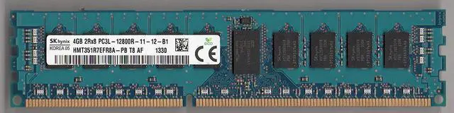 Main image of HYNIX DDR3L 1600MHzCL11 4GB RegECC 2Rx8 1.35V (PC3 12800) Internal Memory HMT351R7EFR8A-PBT8