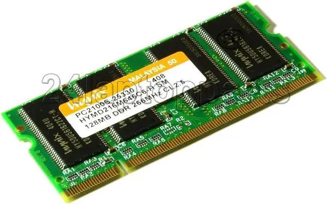 Main image of 128MB DDR 266MHZ SODIMM Notebook Memory - Hynix HYMD216M646C6-H