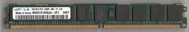 Main image of SAMSUNG M392T5160QJA-CF7 PC2-6400P DDR2 800 4GB ECC REG 2RX4 VLP (FOR SERVER ONLY)