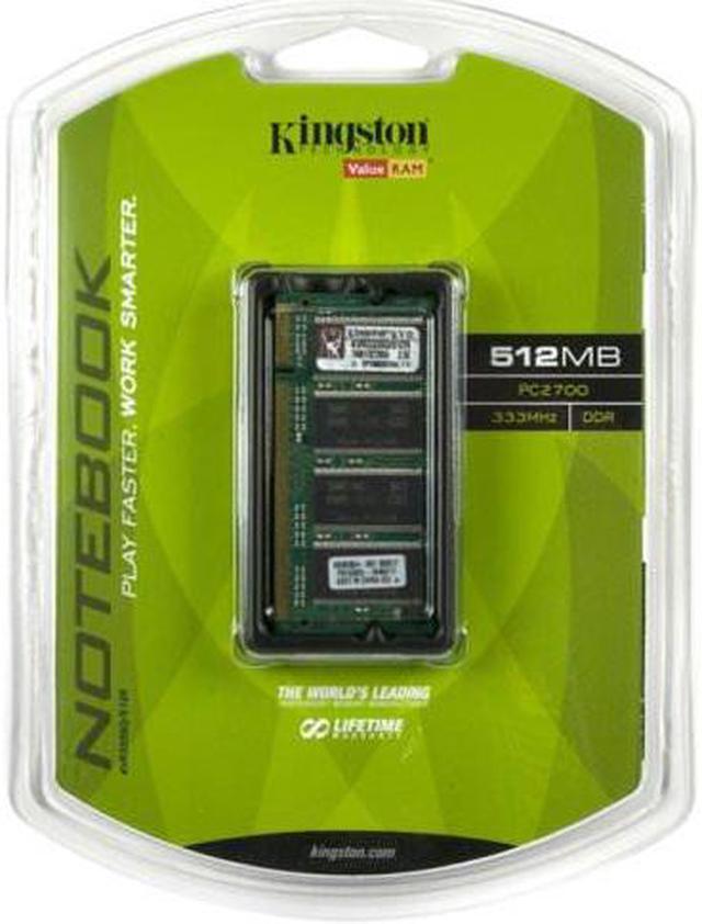 Main image of Kingston ValueRAM 512MB 333MHz PC2700 DDR Notebook Memory (KVR333SO/512R)