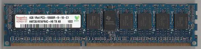 Main image of HYNIX HMT351R7AFR4C-H9 PC3-10600R DDR3 1333 4GB ECC REG 1RX4 (FOR SERVER ONLY)