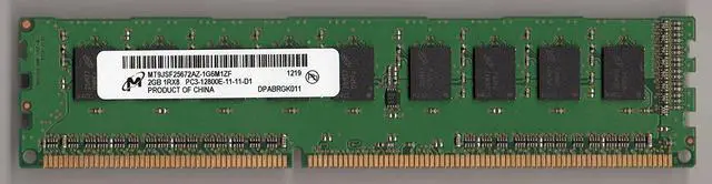 Main image of MICRON MT9JSF25672AZ-1G6M1ZF PC3-12800E DDR3 1600 2GB 1RX8 ECC ONLY