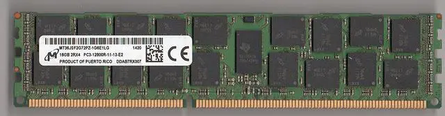 Main image of MICRON MT36JSF2G72PZ-1G6E1LG PC3-12800R DDR3 1600 16GB ECC REG 2RX4 (FOR SERVER ONLY)